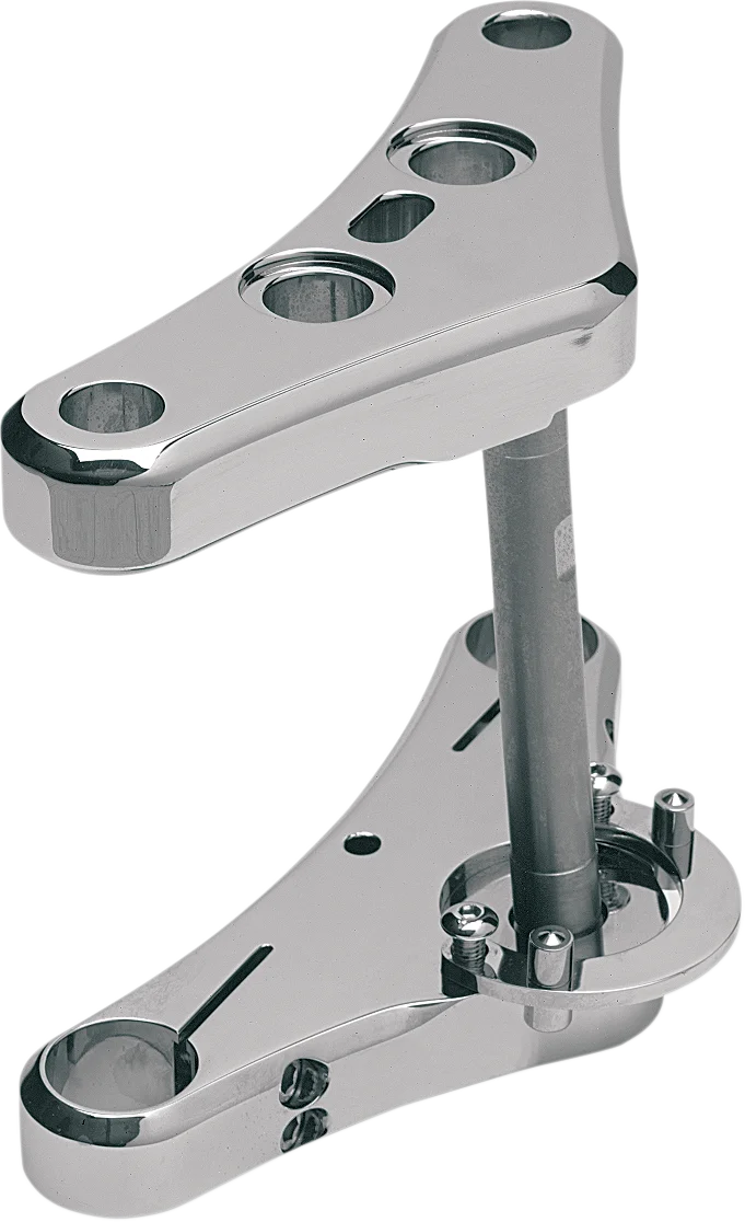 Accutronix Triple Tree - 41 mm - Chrome - Raked 7° - Elite Radius Groove TWR741-EC - Side View