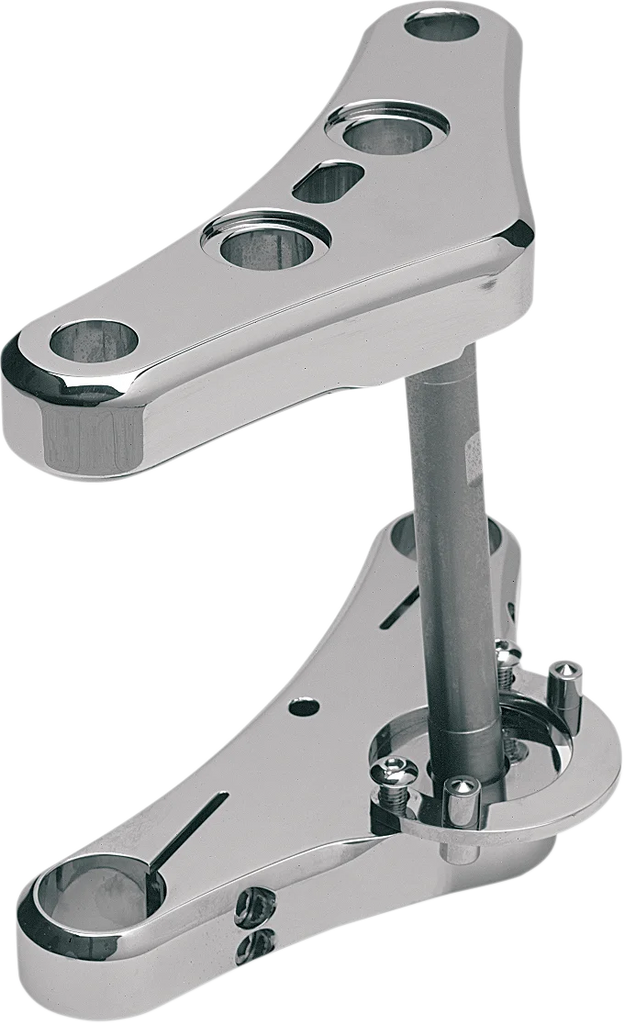 Accutronix Triple Tree - 41 mm - Chrome - Raked 7° - Elite Smooth TWR741-ESC - Side View