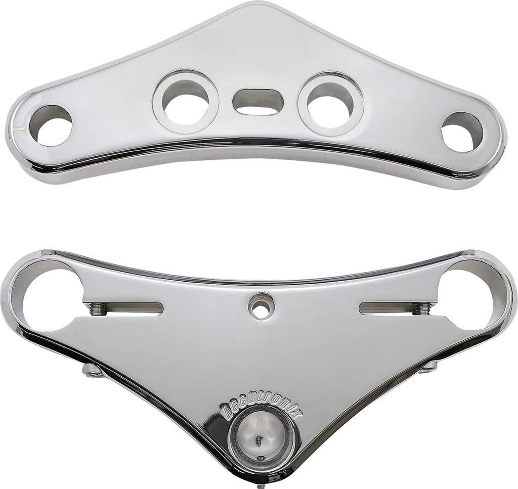 Accutronix Triple Tree - 41 mm - Chrome - Raked 7° - Elite Smooth TWR741-ESC - Detail View