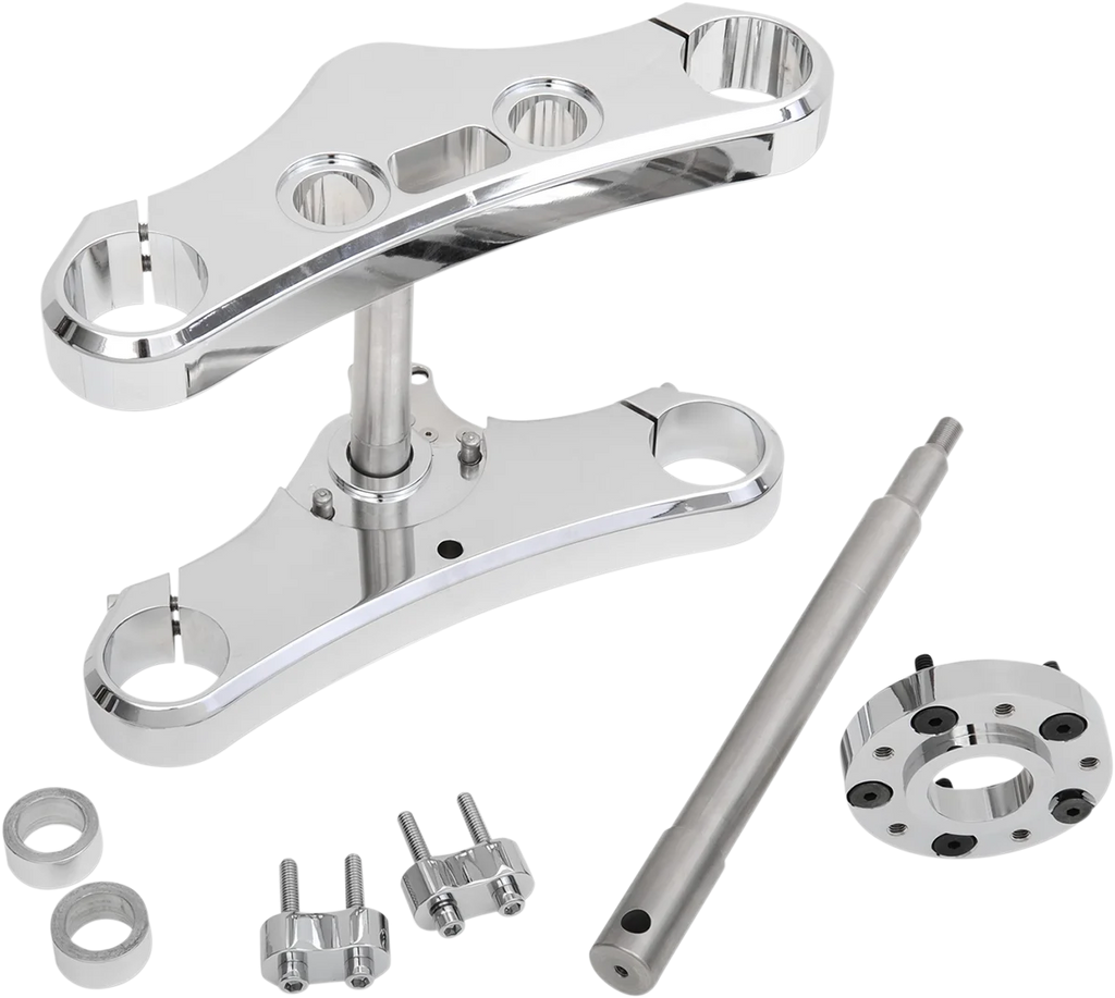 Accutronix Triple Tree - 49 mm - Chrome - 5° Rake TWD549-ESCK8 - Side View