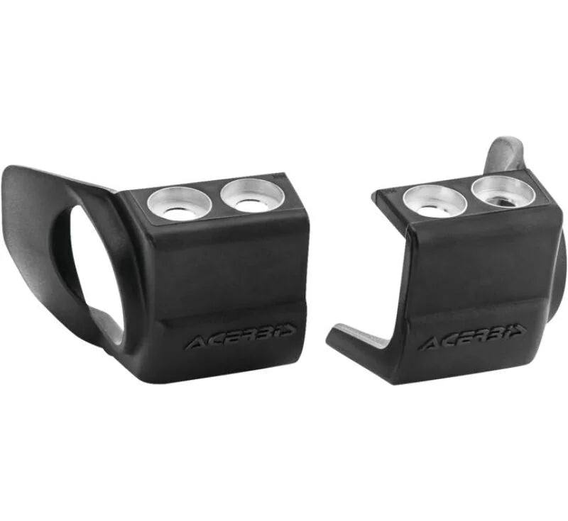 Acerbis 09+ Hon 250-450 CRF-R/X/RX/CRF450R-S/Kaw KX250F/450F/Beta Fork Shoe Protectors - Black - Main Product View