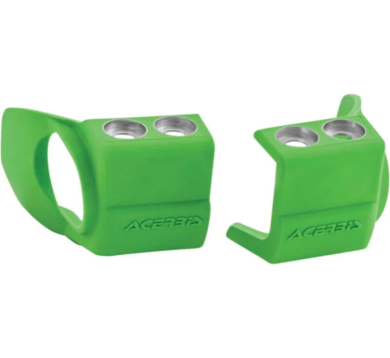 Acerbis 09+ Hon 250-450 CRF-R/X/RX/CRF450R-S/Kaw KX250F/450F/Beta Fork Shoe Protectors - Green - Main Product View