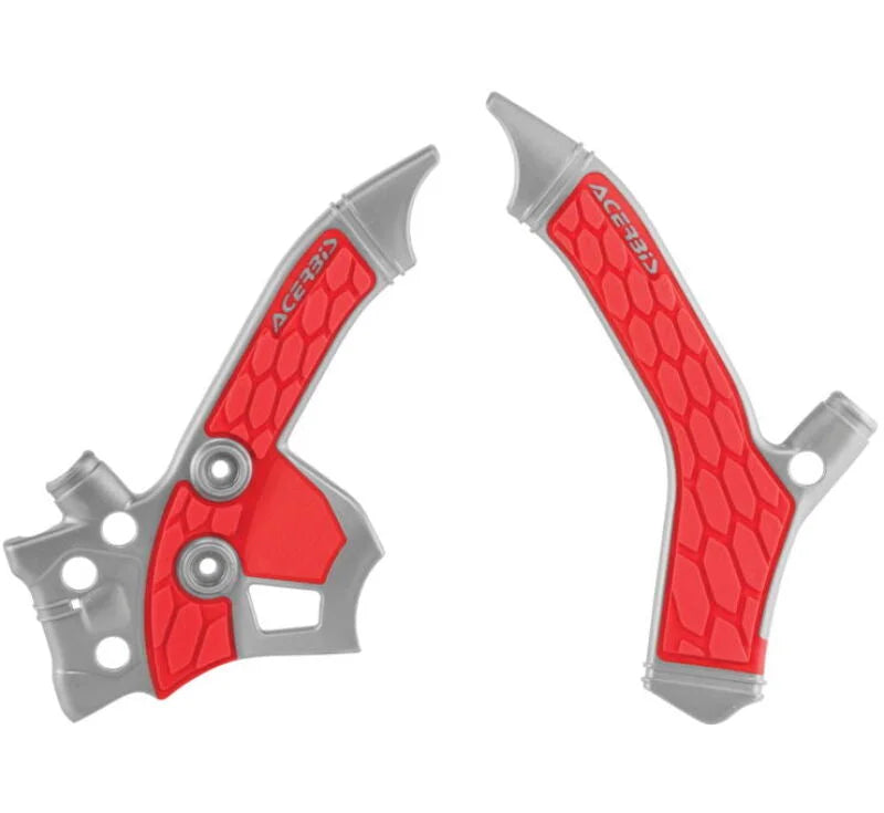 Acerbis 13-20 Honda CRF250L Frame Guards- X-Grip - Silver/Red - Side View