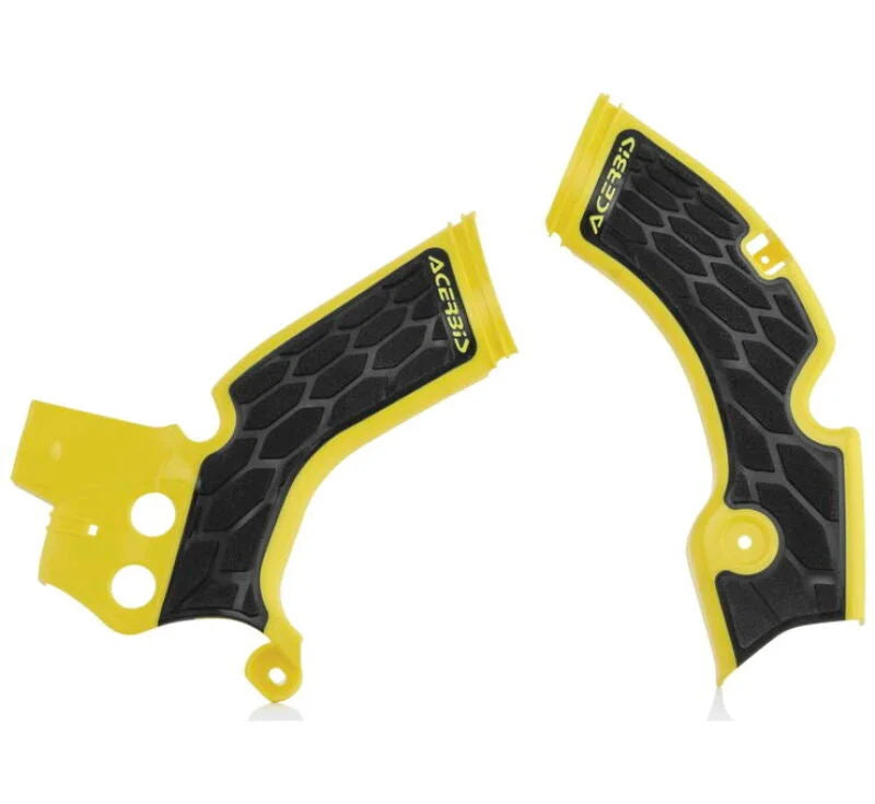 Acerbis 15-18 Suzuki RMZ250 Frame Guards- X-Grip - Yellow/Black - Side View