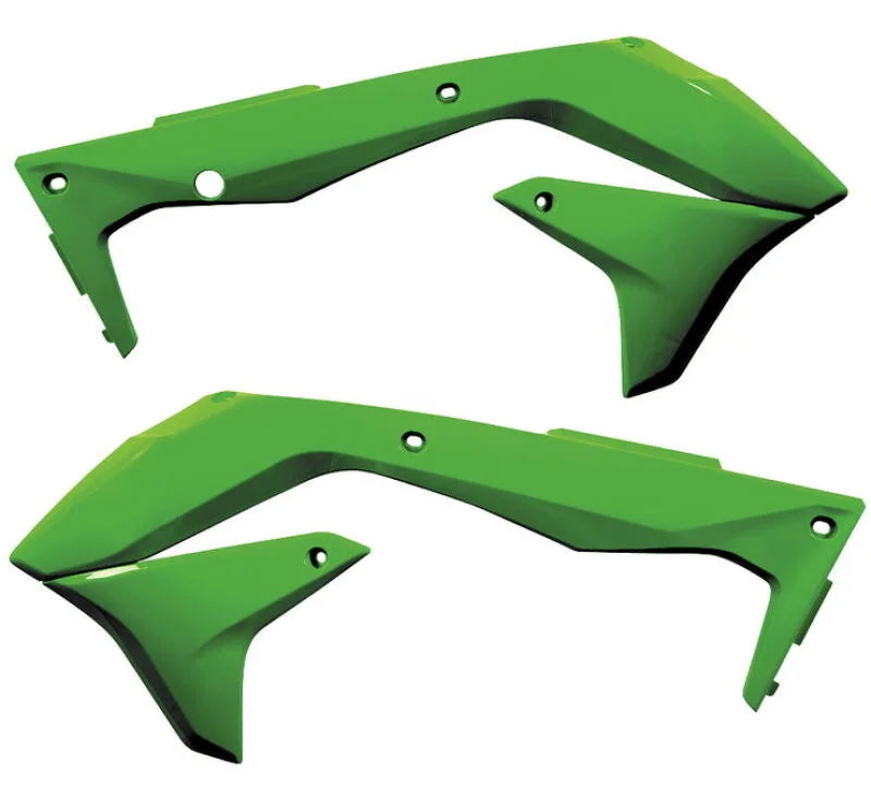 Acerbis 16-18 Kawasaki KX450F Radiator Shroud - Green - Side View