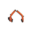 Load image into Gallery viewer, Acerbis 16-19 KTM 125-450 SX/SX-F/XC-F/XC/XC-W/EXC-F/ Husq Frame Guards- X-Grip - Black/16 Orange - Side View