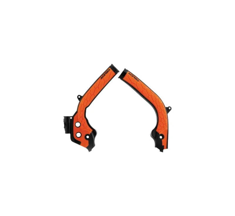 Acerbis 16-19 KTM 125-450 SX/SX-F/XC-F/XC/XC-W/EXC-F/ Husq Frame Guards- X-Grip - Black/16 Orange - Side View