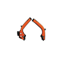 Load image into Gallery viewer, Acerbis 16-19 KTM 125-450 SX/SX-F/XC-F/XC/XC-W/EXC-F/ Husq Frame Guards- X-Grip - Black/16 Orange - Side View