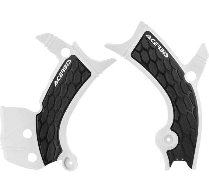 Acerbis 16-19 Yamaha YZ250F/YZ450F/YZ250FX/YZ450FX/WR250F/450F Frame Guards- X-Grip - White/Black - Side View