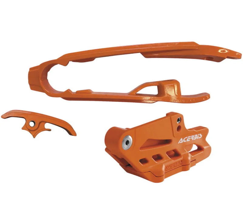 Acerbis 16-22 KTM 125-450 SX/SX-F/XC-F/ Husq 125-250/ 21-23 GasGas Chain Guide/Slider Kit - Orange - Side View