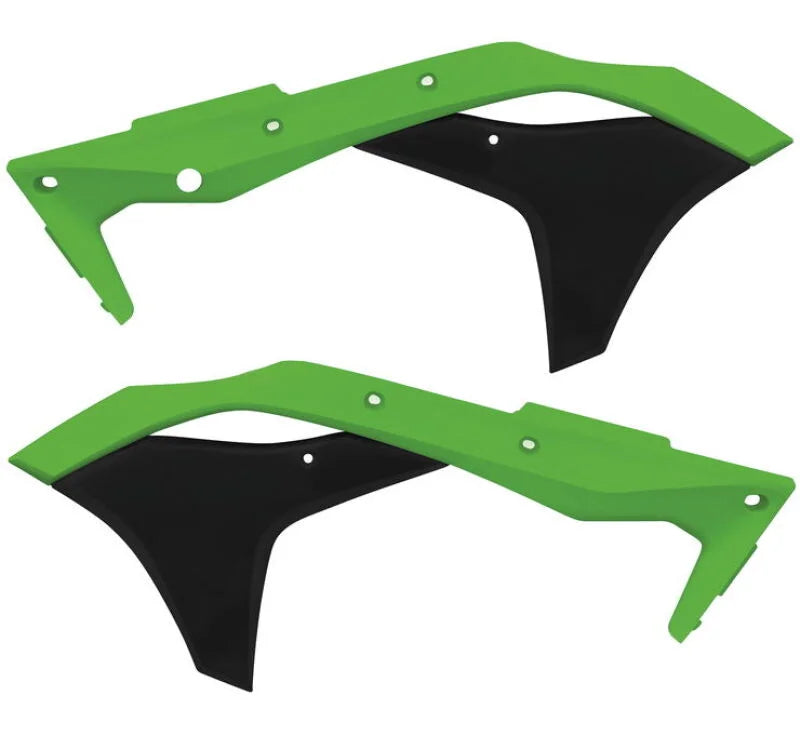 Acerbis 17-20 Kawasaki KX250F/ KX250 Radiator Shroud - Green/Black - Main Product View