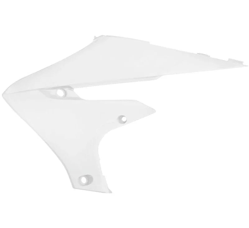 Acerbis 18+ Yamaha YZ250F/YZ450FX/WR450F/ YZ250FX/WR250F/ YZ450F Radiator Shroud - White - Side View