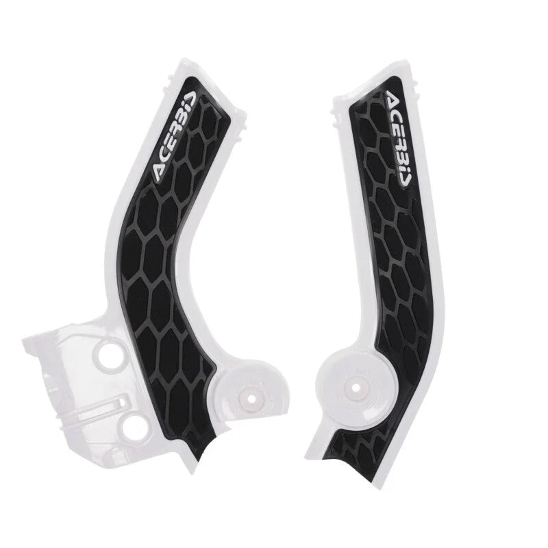 Acerbis 23-24 Kove Rally/Rally Pro Frame Guards- X-Grip - White/Black - Side View