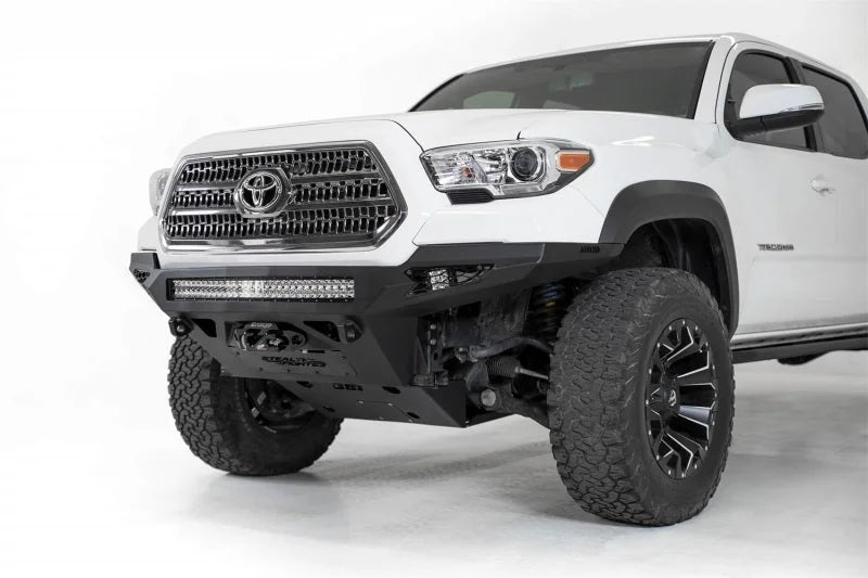 Addictive Desert Designs 16-19 Toyota Tacoma Stealth Fighther Front Bumper w/ Winch Mount - Back View
