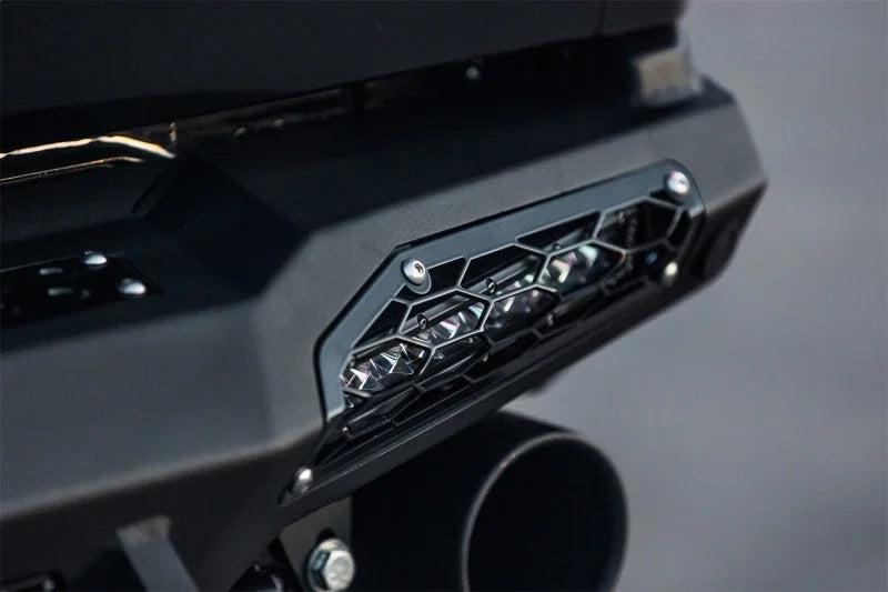 Addictive Desert Designs 17-18 Ford F-150 Raptor HoneyBadger Rear Bumper w/ 10in SR LED Mounts - Side View