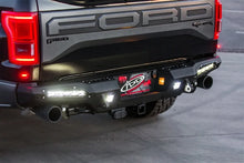 Load image into Gallery viewer, Addictive Desert Designs 17-18 Ford F-150 Raptor HoneyBadger Rear Bumper w/ 10in SR LED Mounts - Installation View