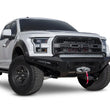 Load image into Gallery viewer, Addictive Desert Designs 17-18 Ford F-150 Raptor HoneyBadger Front Bumper w/ Winch Mount - Side View