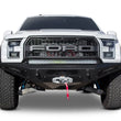 Load image into Gallery viewer, Addictive Desert Designs 17-18 Ford F-150 Raptor HoneyBadger Front Bumper w/ Winch Mount - Back View