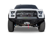 Load image into Gallery viewer, Addictive Desert Designs 17-18 Ford F-150 Raptor HoneyBadger Front Bumper w/ Winch Mount - Back View