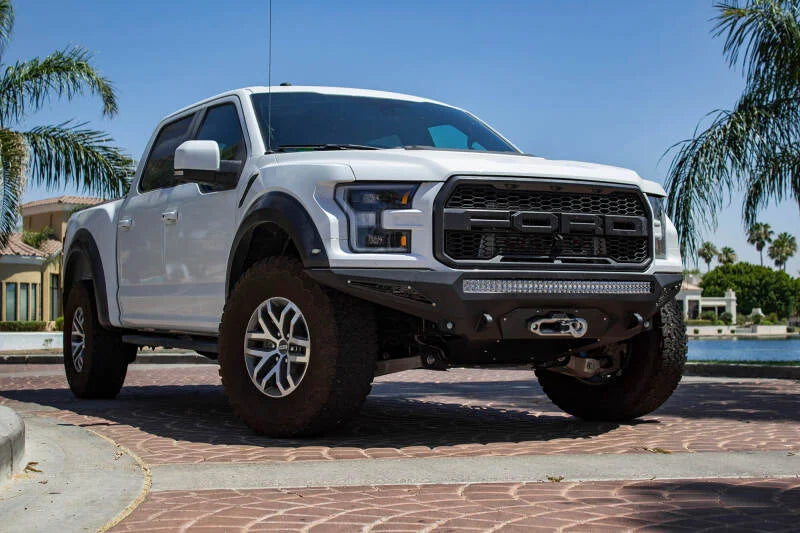 Addictive Desert Designs 17-18 Ford F-150 Raptor Stealth Fighter Front Bumper - Back View