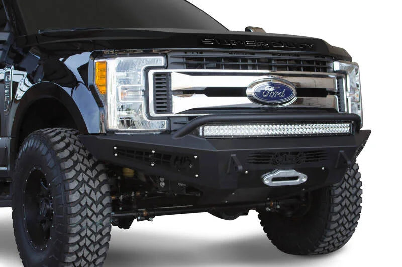 Addictive Desert Designs 17-18 Ford F-250 HoneyBadger Front Bumper w/ Winch Mount - Main Product View