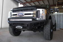 Load image into Gallery viewer, Addictive Desert Designs 17-18 Ford F-250 HoneyBadger Front Bumper w/ Winch Mount - Back View
