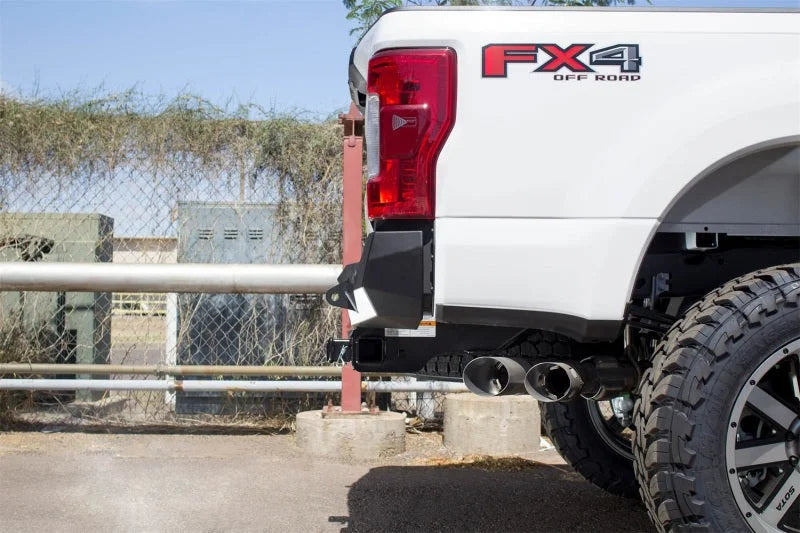 Addictive Desert Designs 17-18 Ford F-250 Raptor Stealth Fighter Rear Bumper w/ Backup Sensor Cutout - Side View