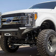 Load image into Gallery viewer, Addictive Desert Designs 17-18 Ford F-250 Super Duty Stealth Fighter Front Bumper w/ Winch Mounts - Installation View