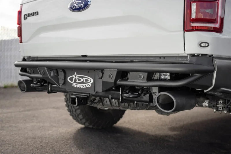 Addictive Desert Designs 17-19 Ford F-150 Raptor PRO Bolt-On Rear Bumper - Installation View