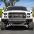 Load image into Gallery viewer, Addictive Desert Designs 17-20 Ford F-150 Raptor Rock Fighter Frame Cut Front Bumper - Installation View