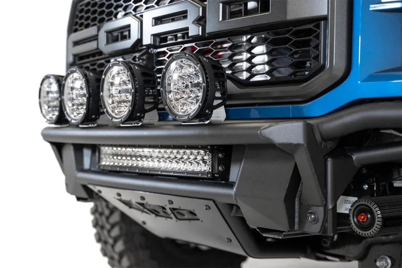 Addictive Desert Designs 17-20 Ford Raptor Pro Bolt-On Front Bumper - Hammer Black - Side View