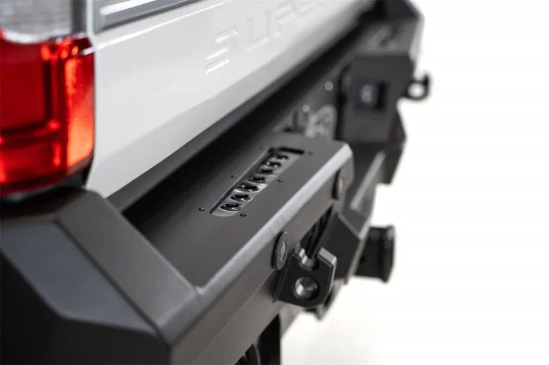 Addictive Desert Designs 17-20 Ford Super Duty Bomber HD Rear Bumper w/ Mounts For Cube Lights - Back View