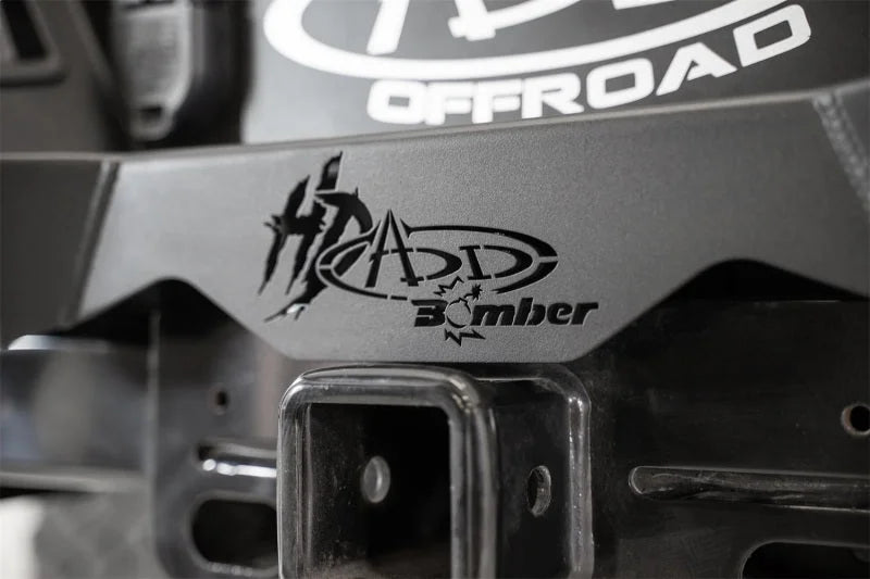Addictive Desert Designs 17-20 Ford Super Duty Bomber HD Rear Bumper w/ Mounts For Cube Lights - Installation View