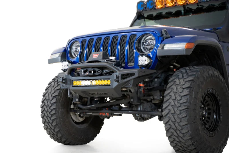 Addictive Desert Designs 18-23 Jeep JL/JT Rock Fighter Front Bumper - Side View