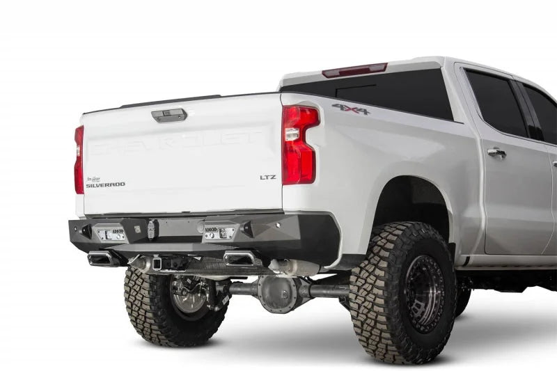Addictive Desert Designs 19-20 GM 1500 Stealth Fighter Rr Bumper w/ Backup Sensor Cutouts - Side View
