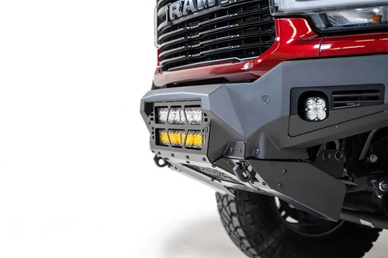 Addictive Desert Designs 19-21 Ram 2500/3500 Bomber Front Bumper - Installation View