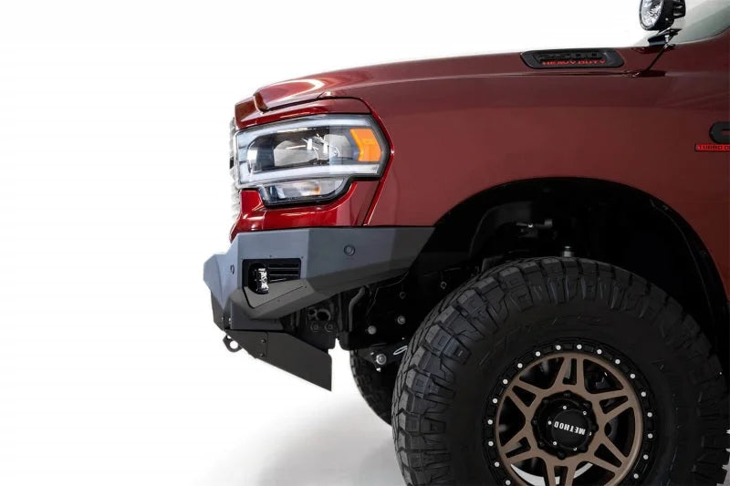 Addictive Desert Designs 19-21 Ram 2500/3500 Bomber Front Bumper (Rigid) - Side View