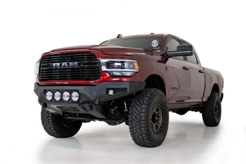 Addictive Desert Designs 19-21 Ram 2500/3500 Bomber Front Bumper (Rigid) - Installation View