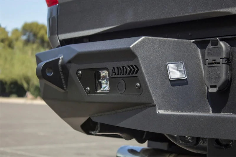 Addictive Desert Designs 2014+ Toyota Tundra Stealth Fighter Rear Bumper w/ Backup Sensor Cutouts - Side View