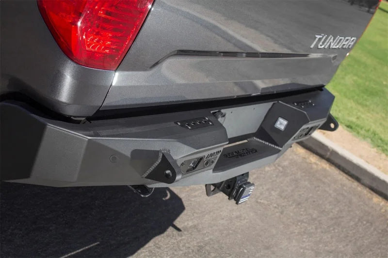 Addictive Desert Designs 2014+ Toyota Tundra Stealth Fighter Rear Bumper w/ Backup Sensor Cutouts - Back View