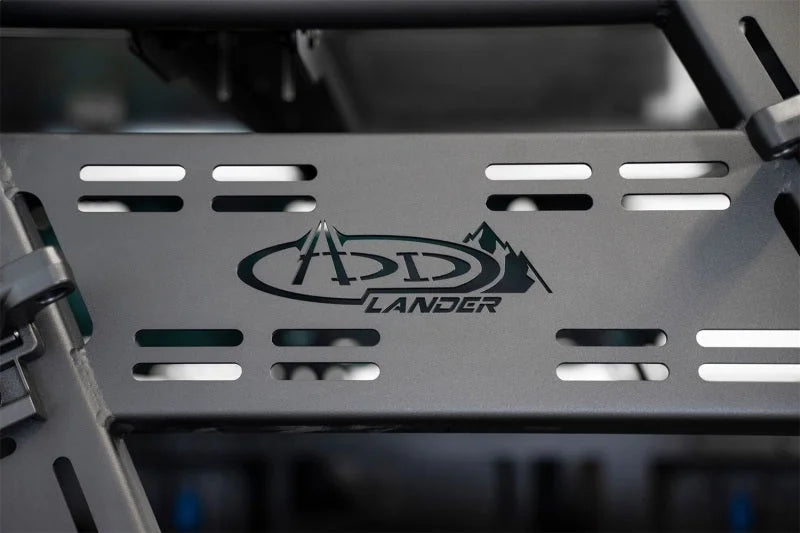 Addictive Desert Designs 2015+ Ford F-150 Overlander Chase Rack w/ 3rd Brake Light - Hammer Black - Installation View