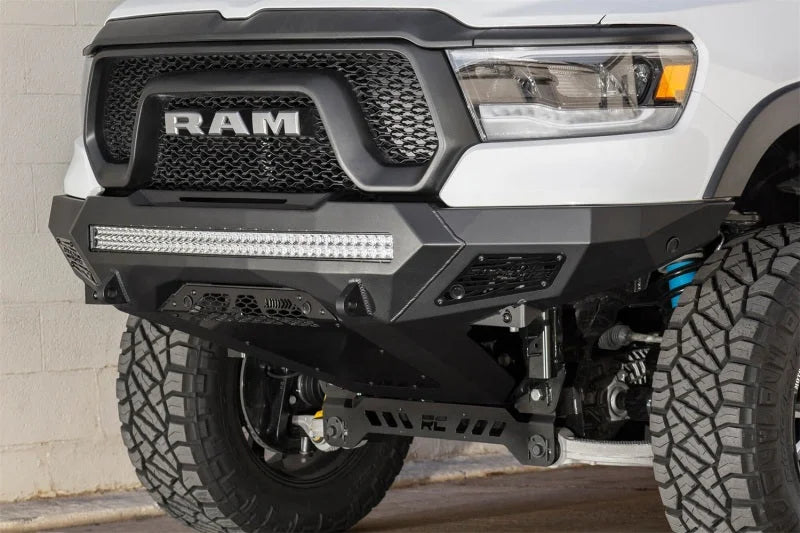 Addictive Desert Designs 2019 Ram Rebel 1500 Stealth Fighter Fr Bumper w/Parking Sensor Cutouts - Main Product View