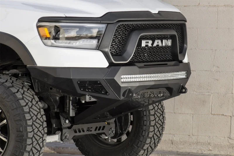 Addictive Desert Designs 2019 Ram Rebel 1500 Stealth Fighter Fr Bumper w/Parking Sensor Cutouts - Back View