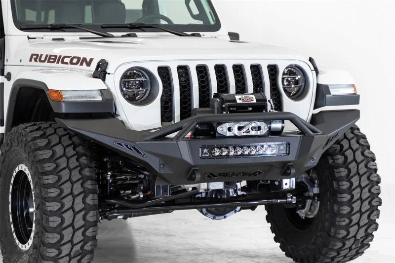 Addictive Desert Designs 2020 Jeep Gladiator JT Stealth Fighter Front Bump w/ Top Hoop & Winch Mount - Main Product View