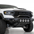 Load image into Gallery viewer, Addictive Desert Designs 2021 Dodge RAM 1500 TRX Bomber Front Bumper (Rigid) - Installation View
