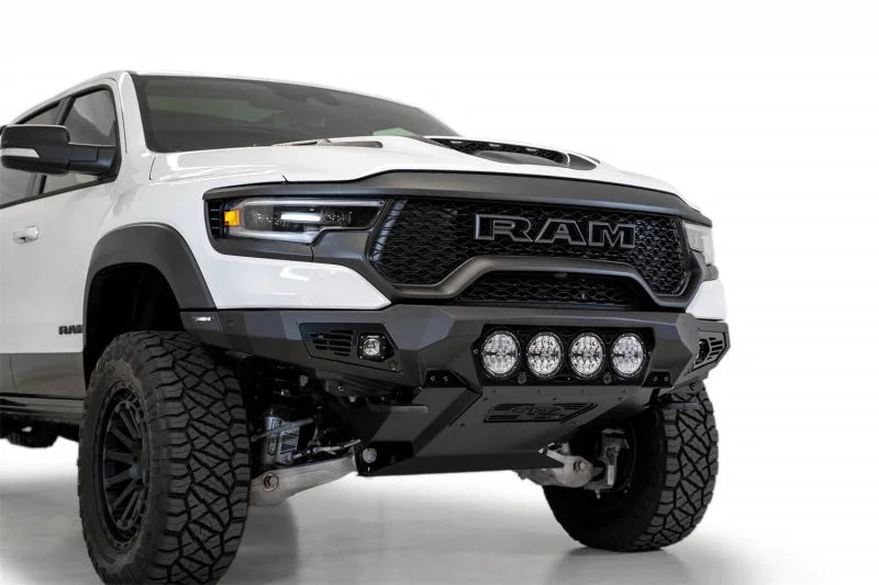 Addictive Desert Designs 2021 Dodge RAM 1500 TRX Bomber Front Bumper (Rigid) - Installation View