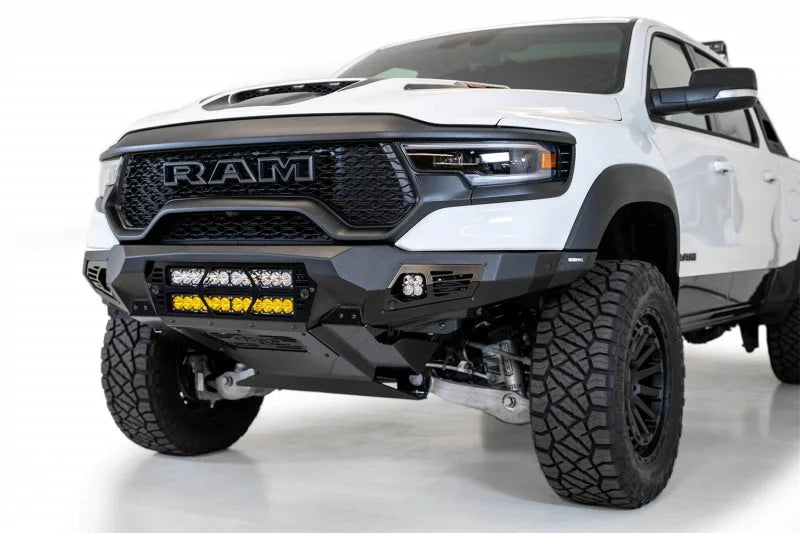 Addictive Desert Designs 2021 Dodge RAM 1500 TRX Bomber Front Bumper (20in Lights) - Back View