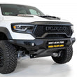 Load image into Gallery viewer, Addictive Desert Designs 2021 Dodge RAM 1500 TRX Bomber Front Bumper (20in Lights) - Installation View