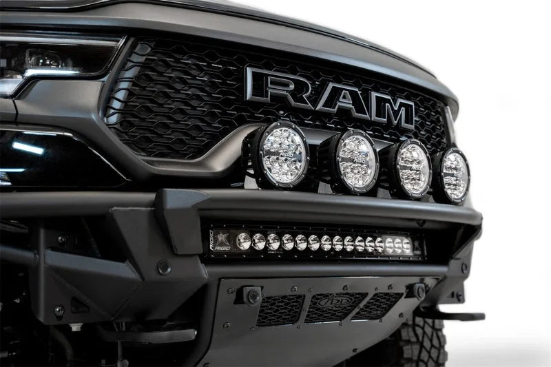 Addictive Desert Designs 2021 Dodge RAM 1500 TRX PRO Bolt-On Front Bumper w/ Sensors - Installation View