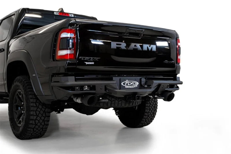 Addictive Desert Designs 2021 Dodge RAM 1500 TRX PRO Bolt-On Rear Bumper w/ Sensors - Installation View